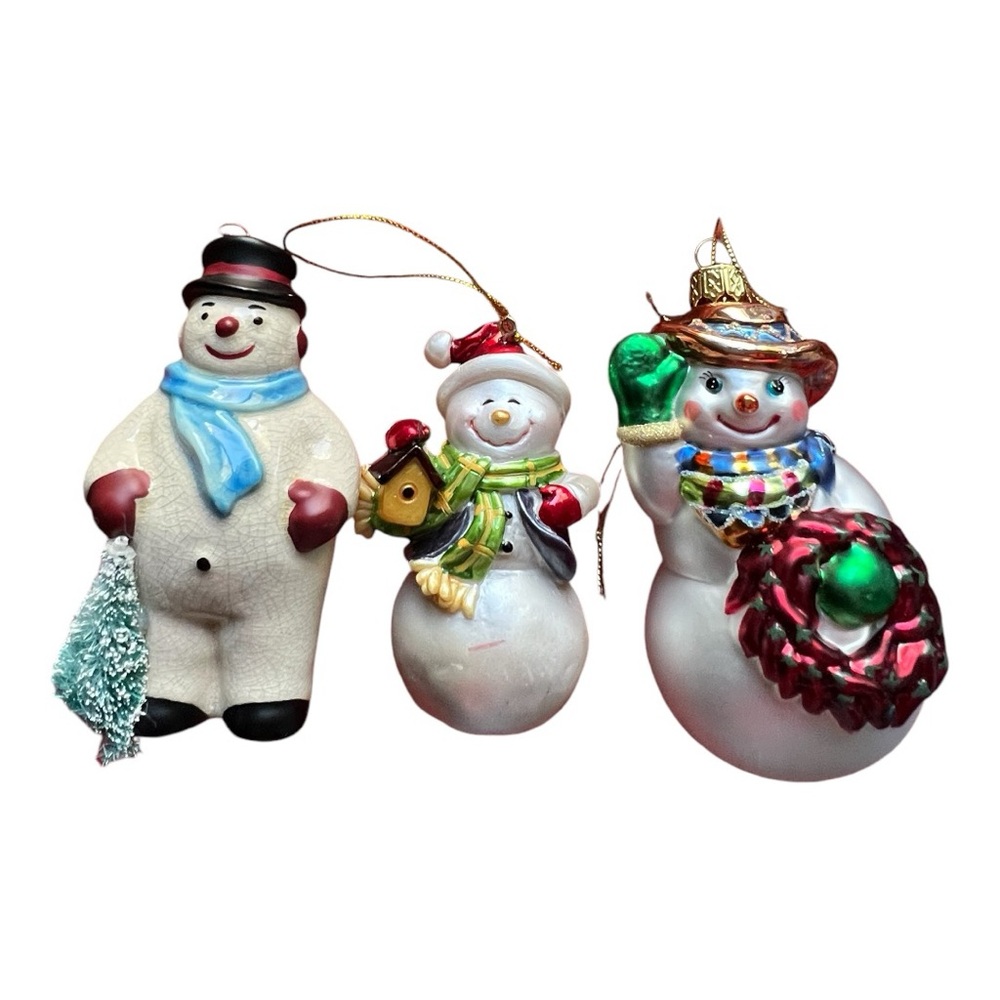 3 Snowmen Christmas Ornaments